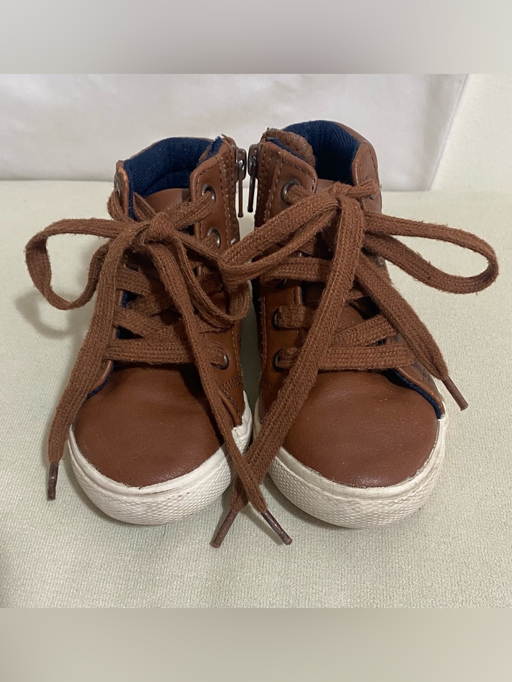 Cat & Jack Brown High-Top Kids Sneakers with White Soles